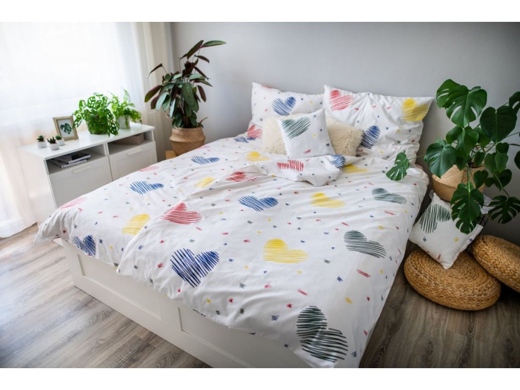 Jahu Bavlněné povlečení 140×200 + 70×90 + 40×40 cm – Graffiti heart Jahu Bavlněné povlečení 140×200 + 70×90 + 40×40 cm – Graffiti heart