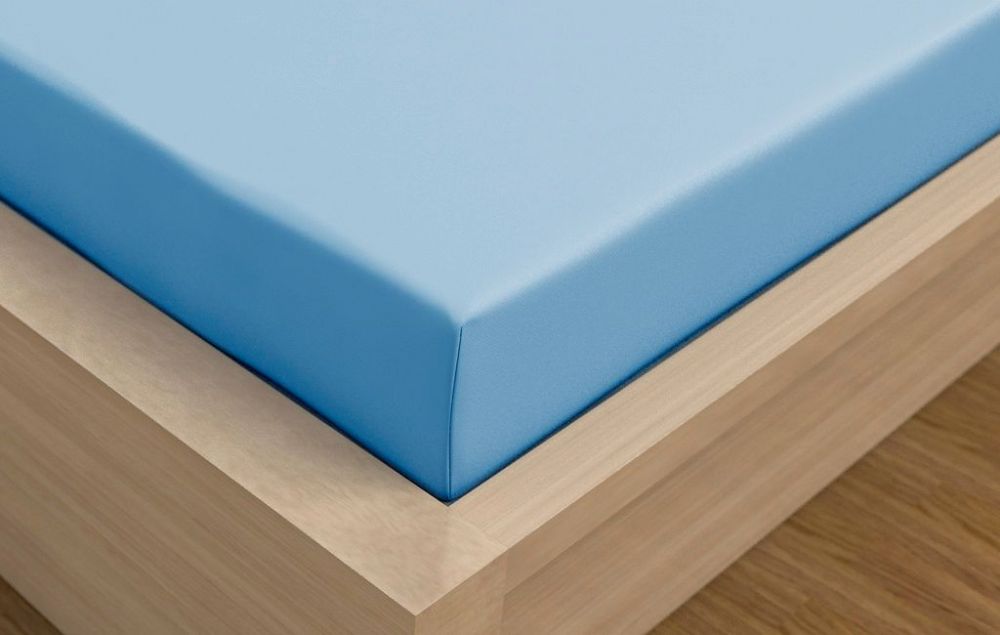 Kvalitex Luxusní bavlněné JERSEY prostěradlo s lycrou 90x200 cm - světle modrá - Obrázek 2