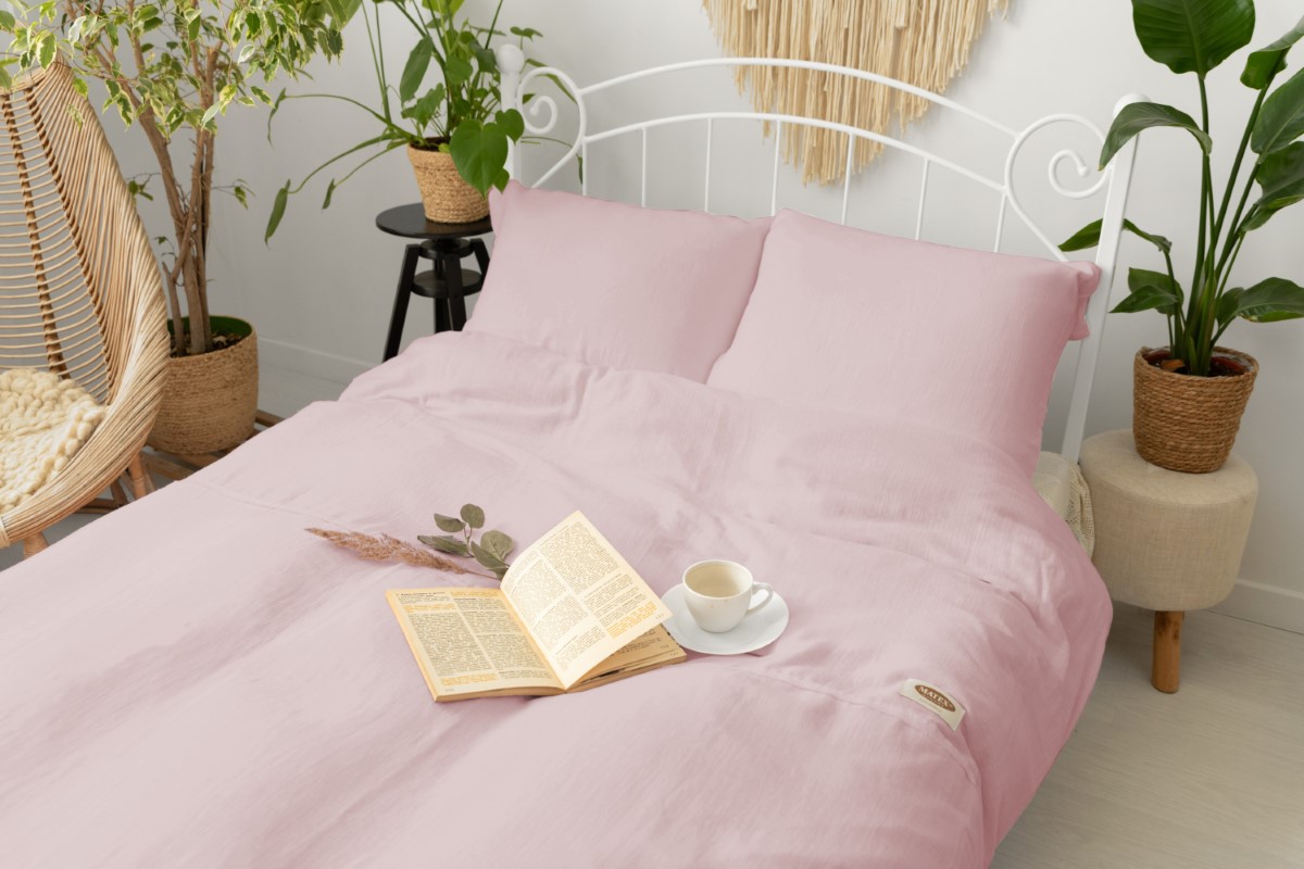 Matex Mušelínové povlečení 140×200 + 70×90 cm – Starorůžová Matex Mušelínové povlečení 140×200 + 70×90 cm – Starorůžová