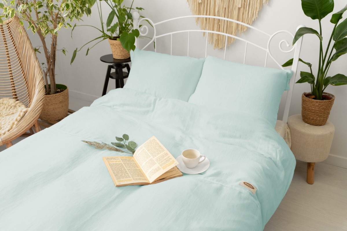 Matex Mušelínové povlečení 140×200 + 70×90 cm – Mátová Matex Mušelínové povlečení 140×200 + 70×90 cm – Mátová