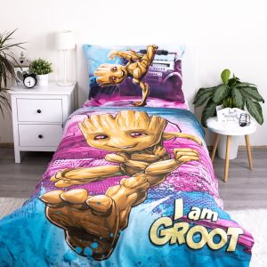 Jerry Fabrics Bavlněné povlečení 140×200 + 70×90 cm – Groot "I am Groot"