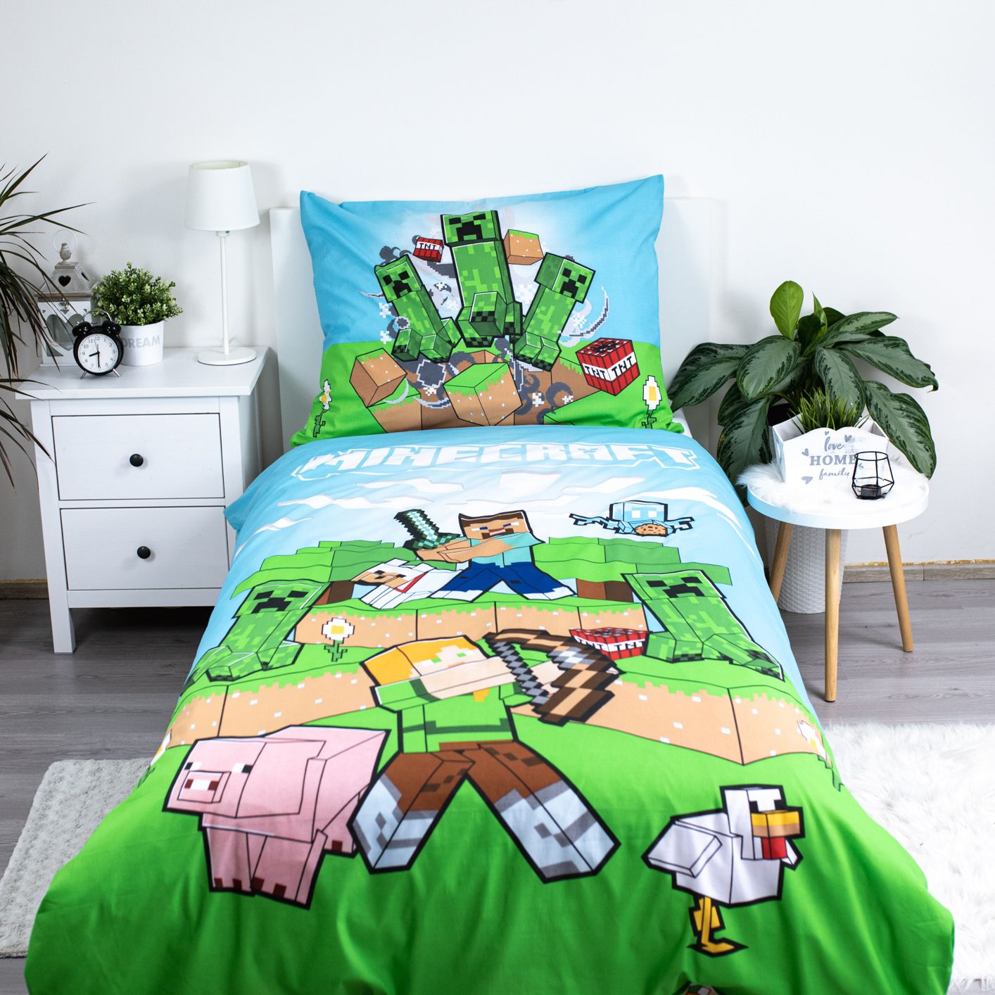 Jerry Fabrics Bavlněné povlečení 140x200 + 70x90 cm - Minecraft "Outdoor Mobs" - Obrázek 2