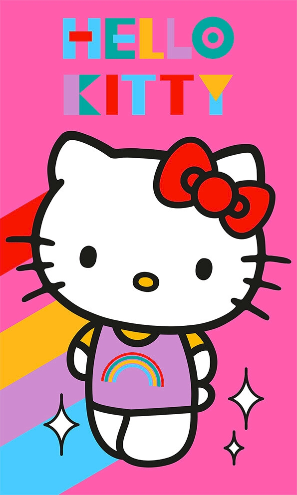 Carbotex Bavlněný froté ručníček 30×50 cm – Hello Kitty Rainbow Carbotex Bavlněný froté ručníček 30×50 cm – Hello Kitty Rainbow