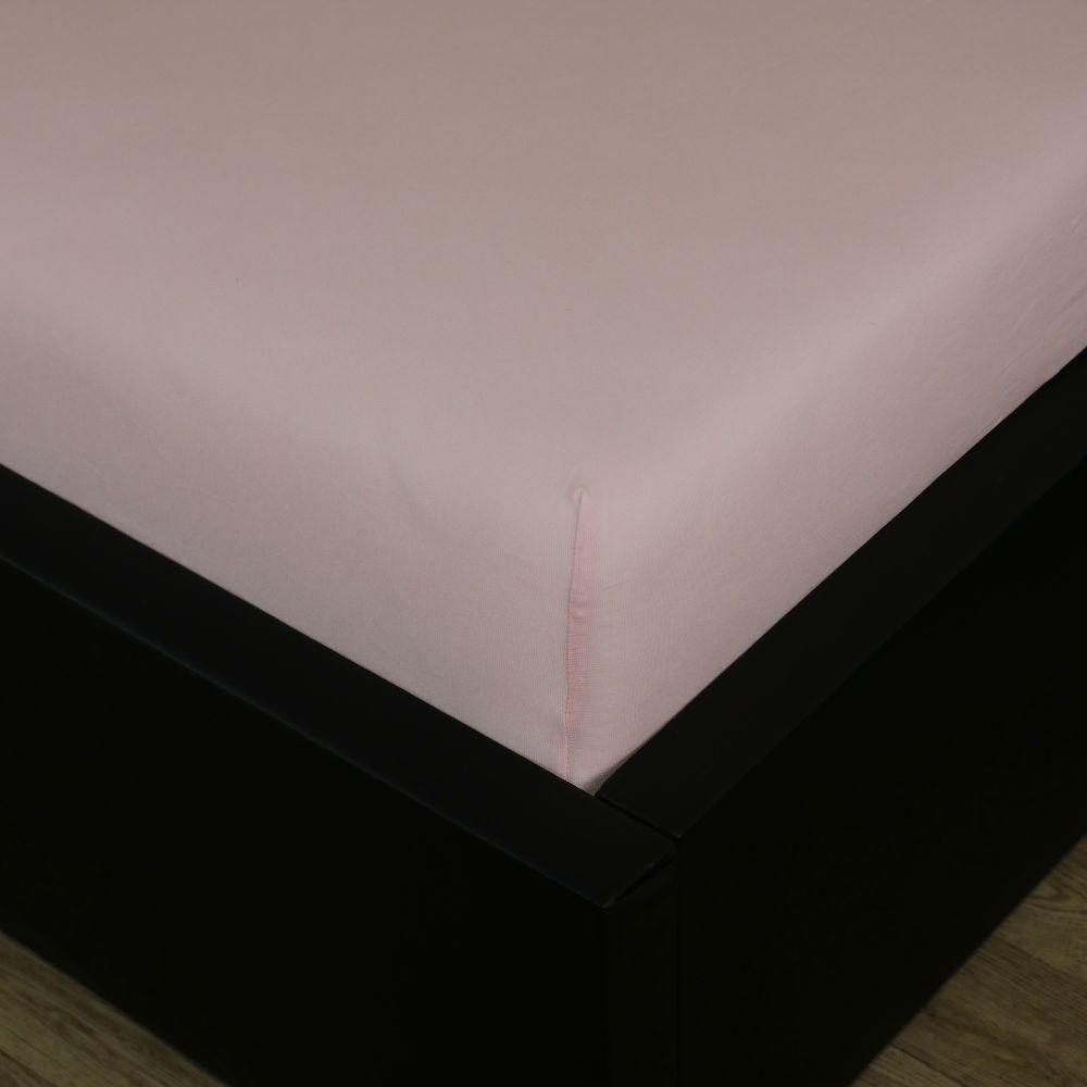 Kvalitex Luxusní bavlněné JERSEY prostěradlo s lycrou 140x200 cm - světle růžová - Obrázek 2