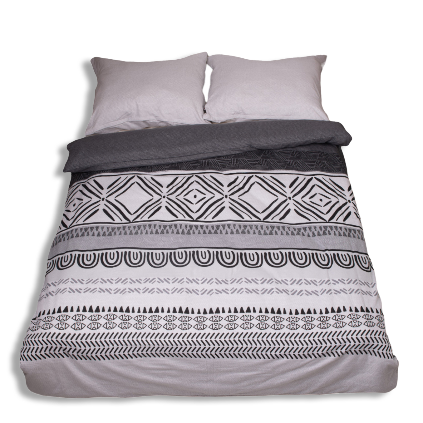 Matex Flanelové povlečení 140x200 + 70x90 cm - Šedé vzory - Obrázek 2