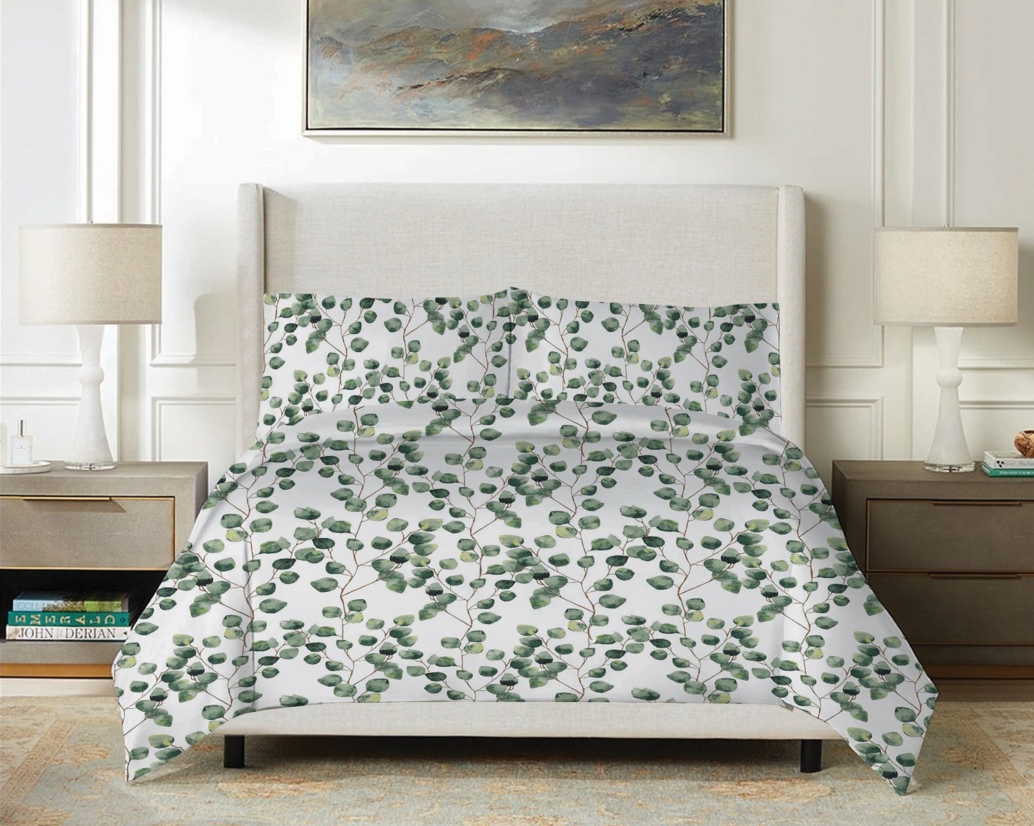 Matex Bavlněné saténové povlečení Exclusive 140x200 + 70x90 cm - Eukalyptus - Obrázek 2