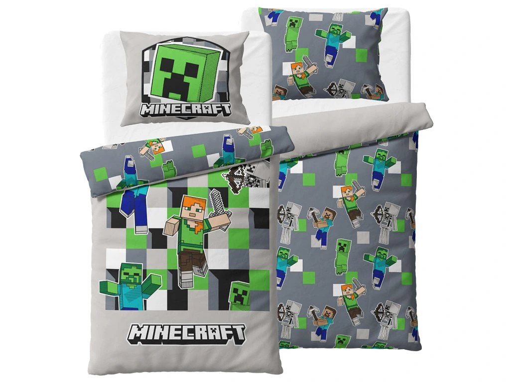 TipTrade Bavlněné povlečení 140x200 + 70x90 cm - Minecraft Objev svůj svět - Obrázek 2