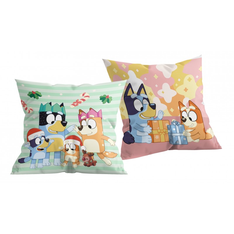 Halantex Dekorační polštářek 40×40 cm – Bluey "Vánoce s rodinou" Halantex Dekorační polštářek 40×40 cm – Bluey "Vánoce s rodinou"