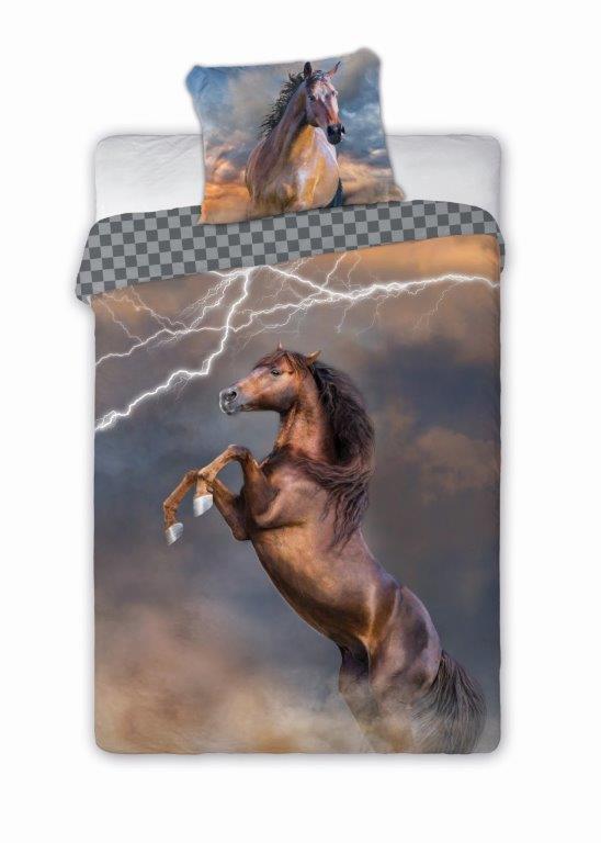 FARO Bavlněné povlečení 140×200 + 70×90 cm – Kůň v bouři FARO Bavlněné povlečení 140×200 + 70×90 cm – Kůň v bouři