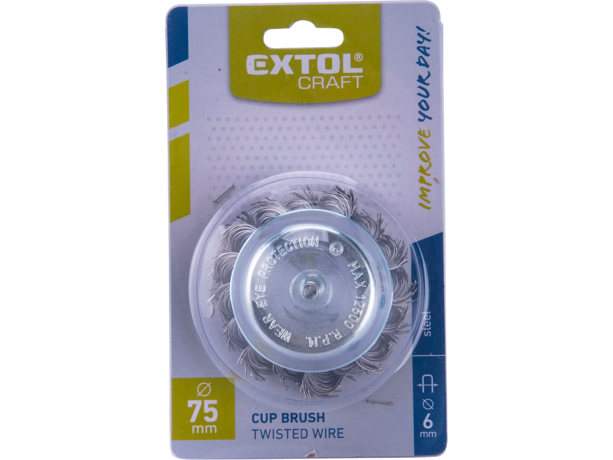 Copánkový hrnokový kartáč EXTOL CRAFT ø 75 mm - stopka 6 mm - Obrázek 2