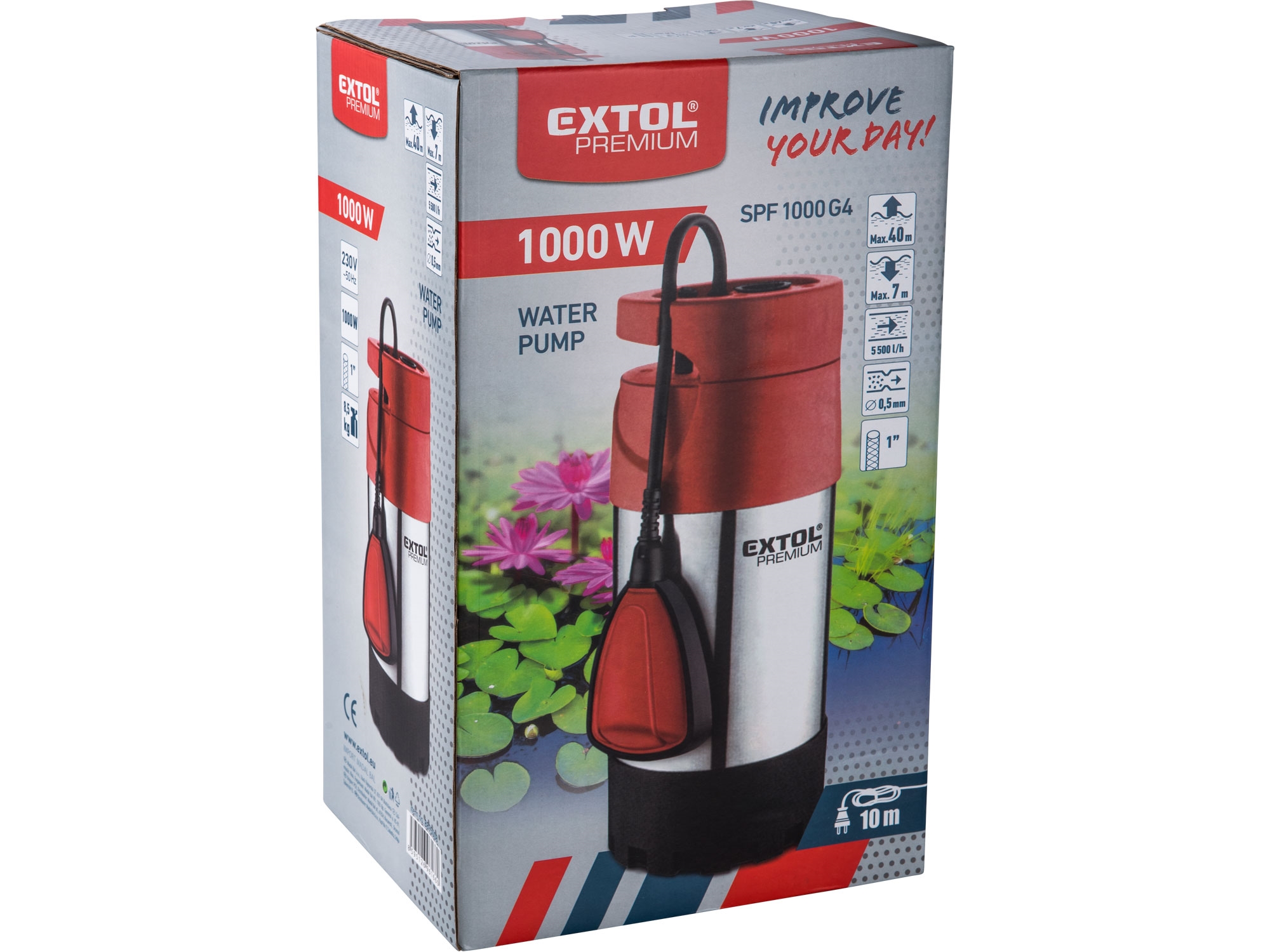 EXTOL PREMIUM 1000W, 5500 l/h, 10m 8895008 - Obrázek 2