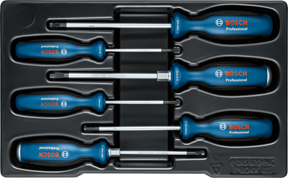 BOSCH 6ti-dílná sada šroubováků SL/PH/PZ/TX BOSCH 6ti-dílná sada šroubováků SL/PH/PZ/TX
