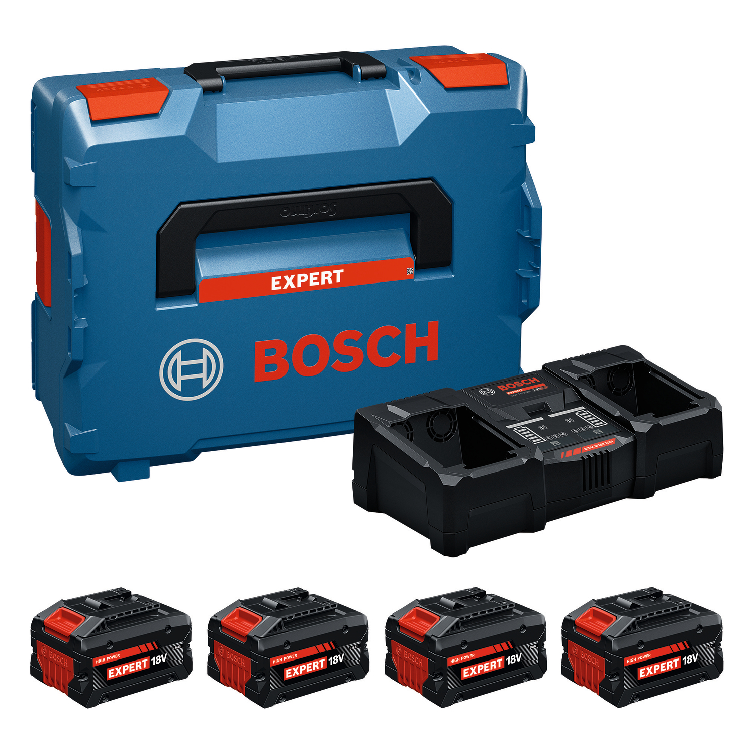 Startovací sada Bosch EXPERT 2x EXBA18V-8 Ah +2x EXBA18V-5,5 Ah + EXAL18V2-320 Startovací sada Bosch EXPERT 2x EXBA18V-8 Ah +2x EXBA18V-5,5 Ah + EXAL18V2-320