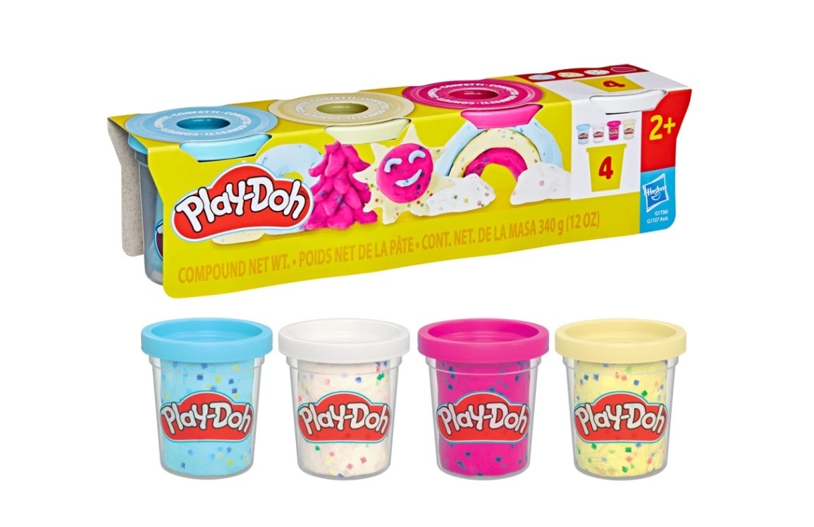 Play-Doh 4 ks kelímků s konfetami Play-Doh 4 ks kelímků s konfetami