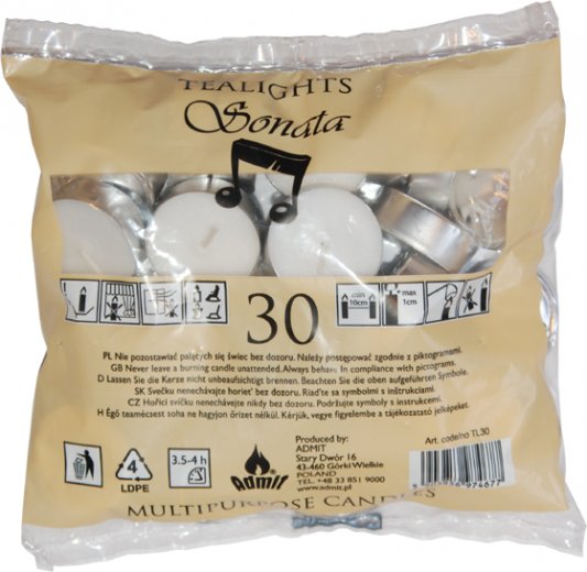 ADMIT – Svíčky čajové 30ks bez vůně ADMIT – Svíčky čajové 30ks bez vůně
