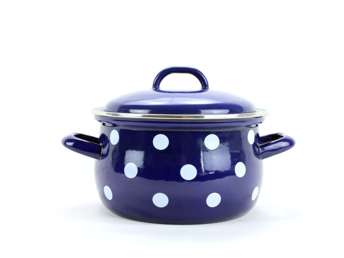BELIS – Hrnec a poklice 24cm modrý puntík BELIS – Hrnec a poklice 24cm modrý puntík