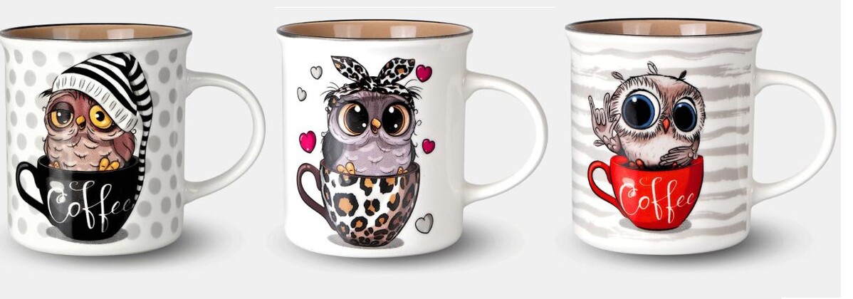 VERONI – Hrnek 300ml Sowa různé motivy VERONI – Hrnek 300ml Sowa různé motivy