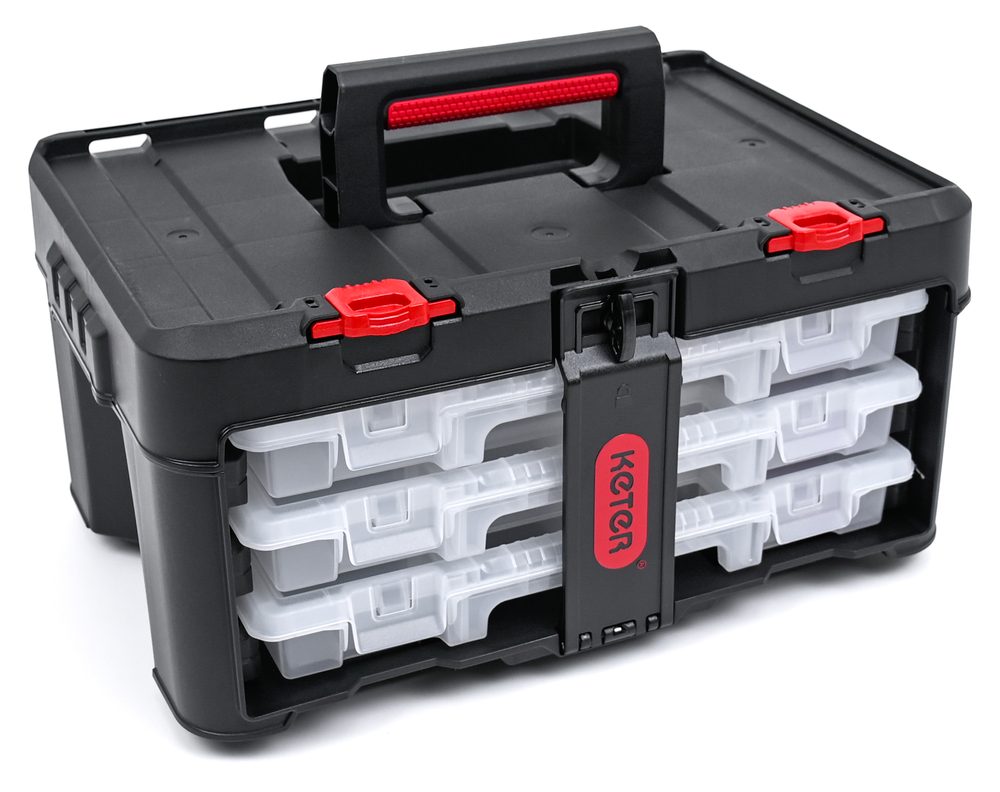 Box na nářadí Keter Stack’N’Roll se třemi organizéry 253380 Box na nářadí Keter Stack’N’Roll se třemi organizéry 253380