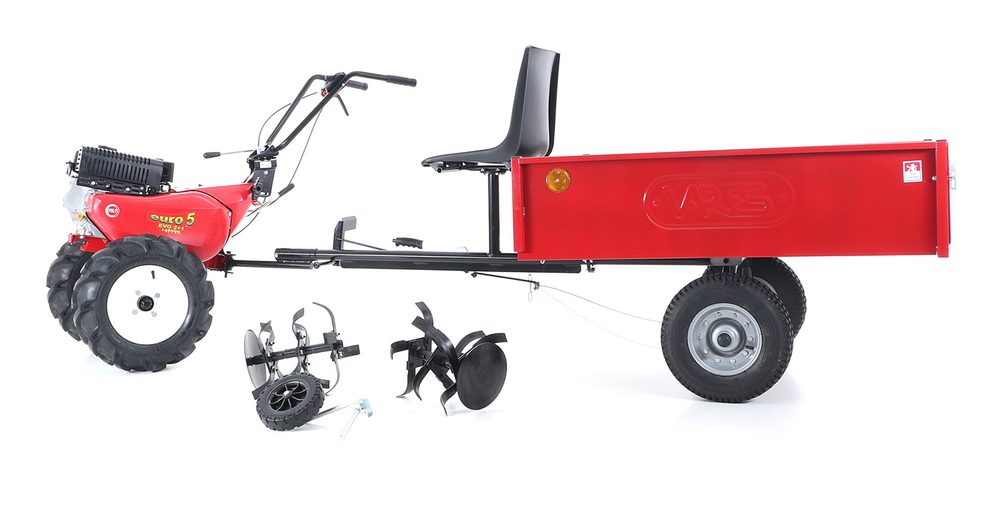 Benzinový kultivátor EURO5 B EUROSYSTEMS SET2 s vozíkem VARES HV 220L - Obrázek 2