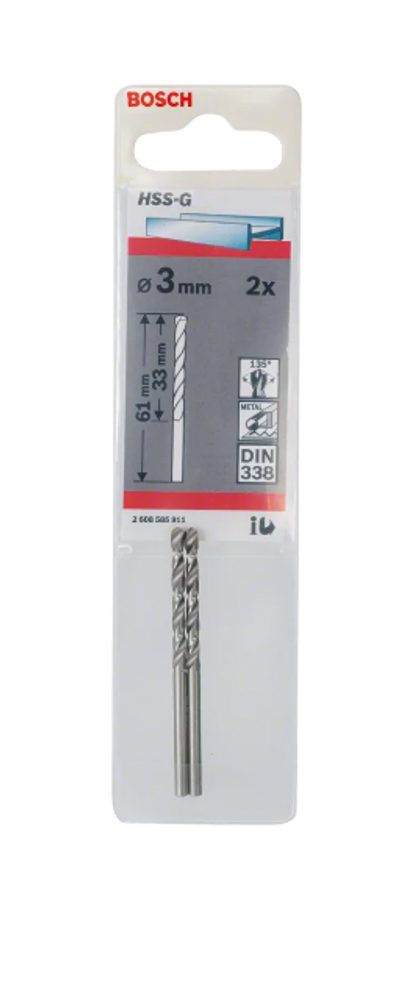 Vrták do kovu Bosch HSS-G 3 x 33 x 61 mm 2 ks 2608585911 Vrták do kovu Bosch HSS-G 3 x 33 x 61 mm 2 ks 2608585911