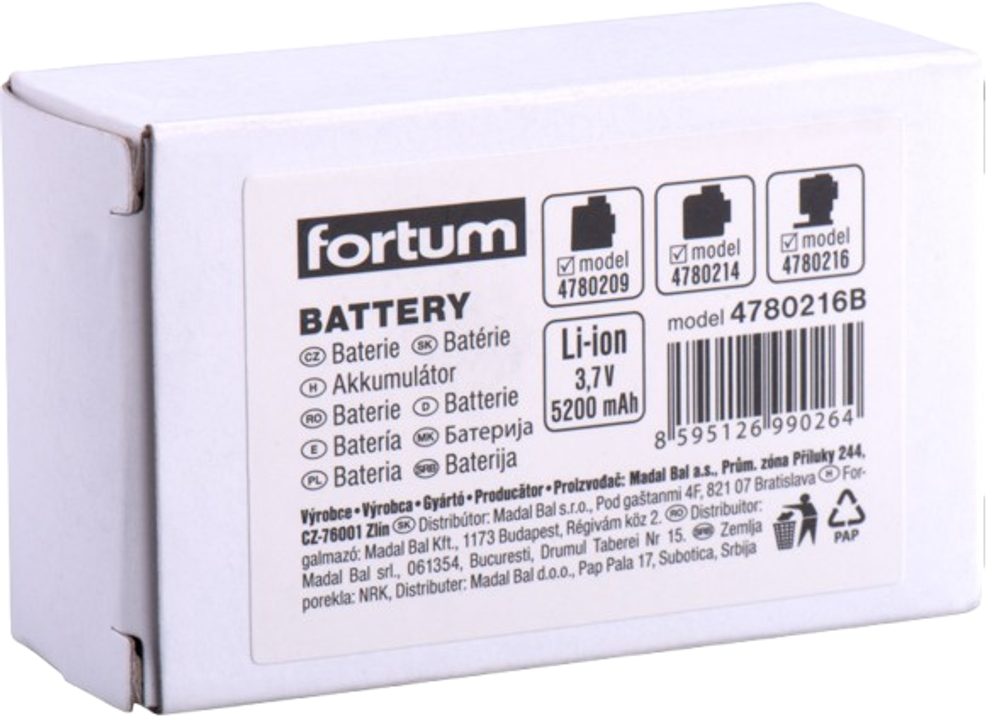 Akumulátor baterie FORTUM 4780216B - Obrázek 2