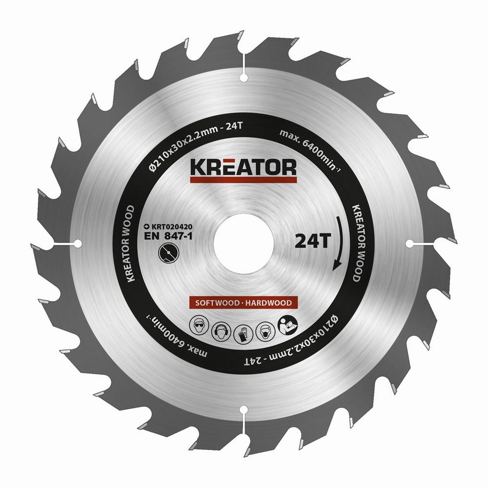 Pilový kotouč na dřevo Kreator 210 mm 24T KRT020420 Pilový kotouč na dřevo Kreator 210 mm 24T KRT020420