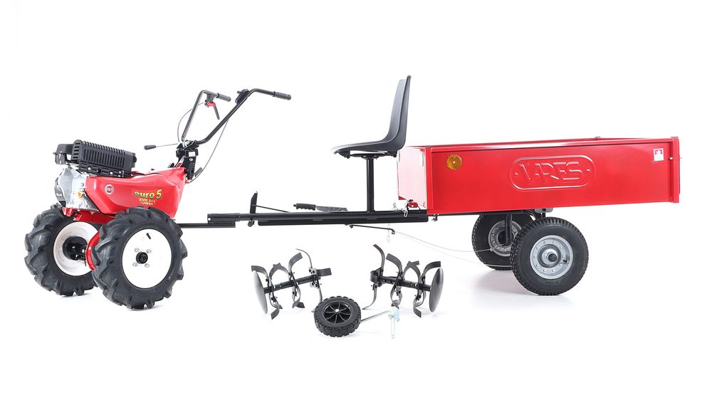 Benzínový kultivátor EURO5 L EUROSYSTEMS SET1 s vozíkem VARES HV 220L Benzínový kultivátor EURO5 L EUROSYSTEMS SET1 s vozíkem VARES HV 220L