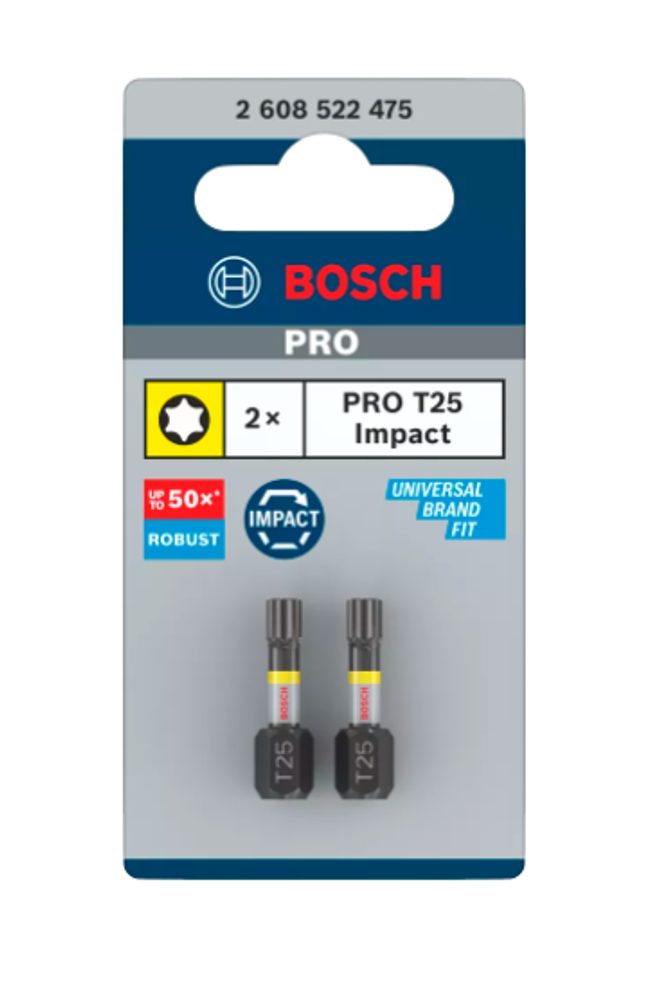Šroubovací bit Bosch PRO Impact Control 25 mm T25 2 ks 2608522475 Šroubovací bit Bosch PRO Impact Control 25 mm T25 2 ks 2608522475