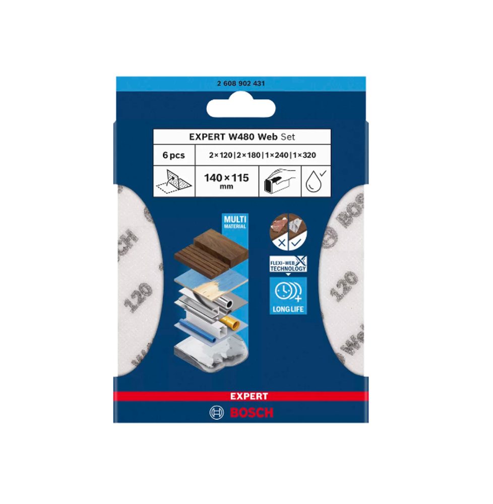 Sada brusných sítí Bosch EXPERT W480 6 ks 2608902431 Sada brusných sítí Bosch EXPERT W480 6 ks 2608902431