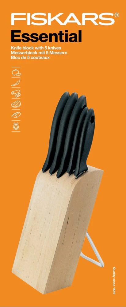 Blok s pěti noži Fiskars Essential 1023782 - Obrázek 2