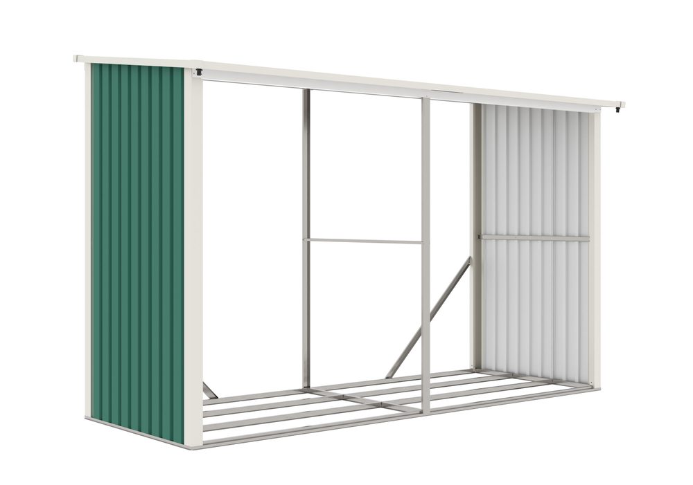 Přístřešek na dřevo WOH 682 – 302 x 119 cm, zelený Přístřešek na dřevo WOH 682 – 302 x 119 cm, zelený