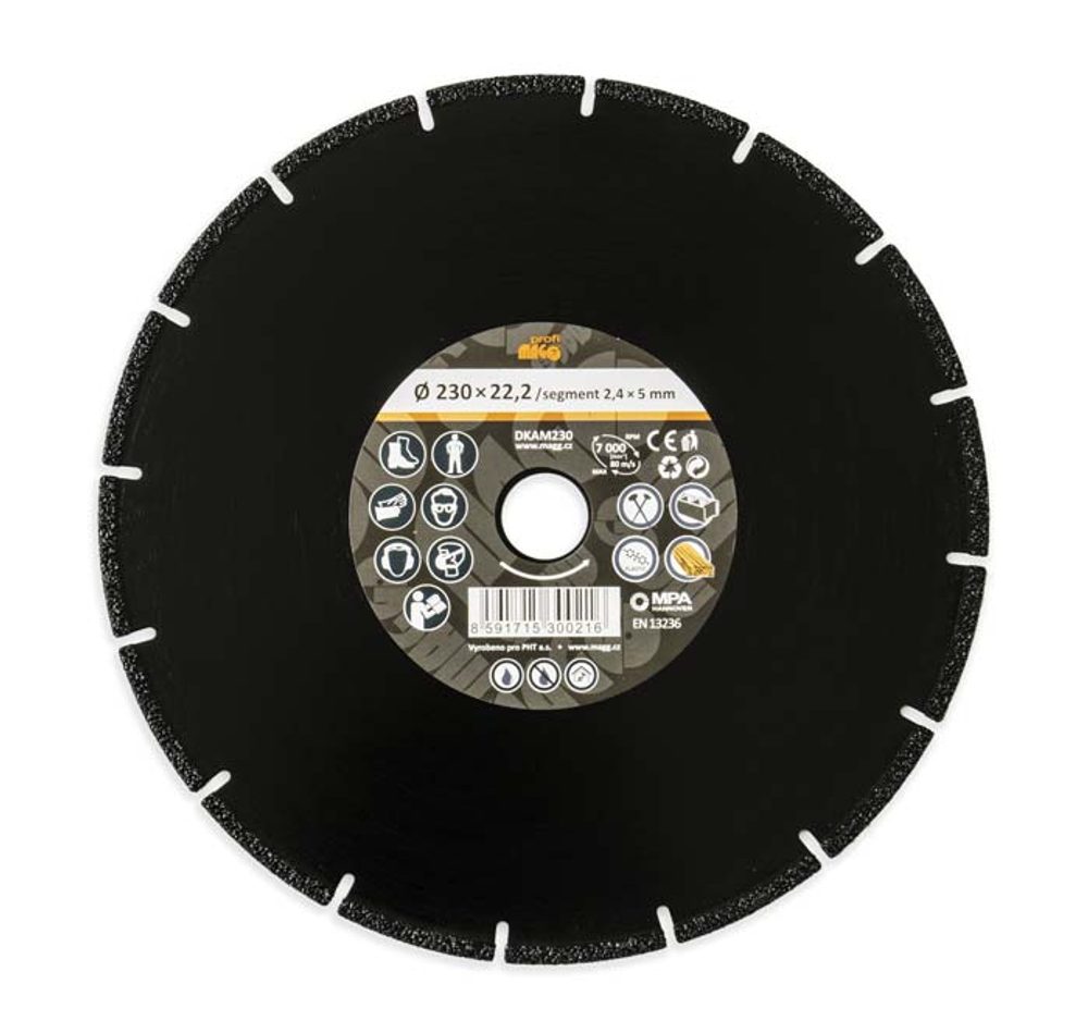 Speciální diamantový řezný kotouč MAGG 230 mm DKAM230 Speciální diamantový řezný kotouč MAGG 230 mm DKAM230