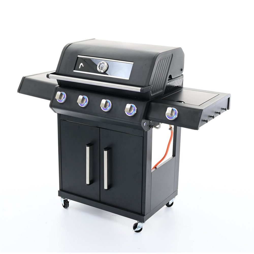 Riwall PRO RGG 41 EXL – luxusní plynový gril 17 kW se čtyřmi hořáky a bočním vařičem Riwall PRO RGG 41 EXL – luxusní plynový gril 17 kW se čtyřmi hořáky a bočním vařičem