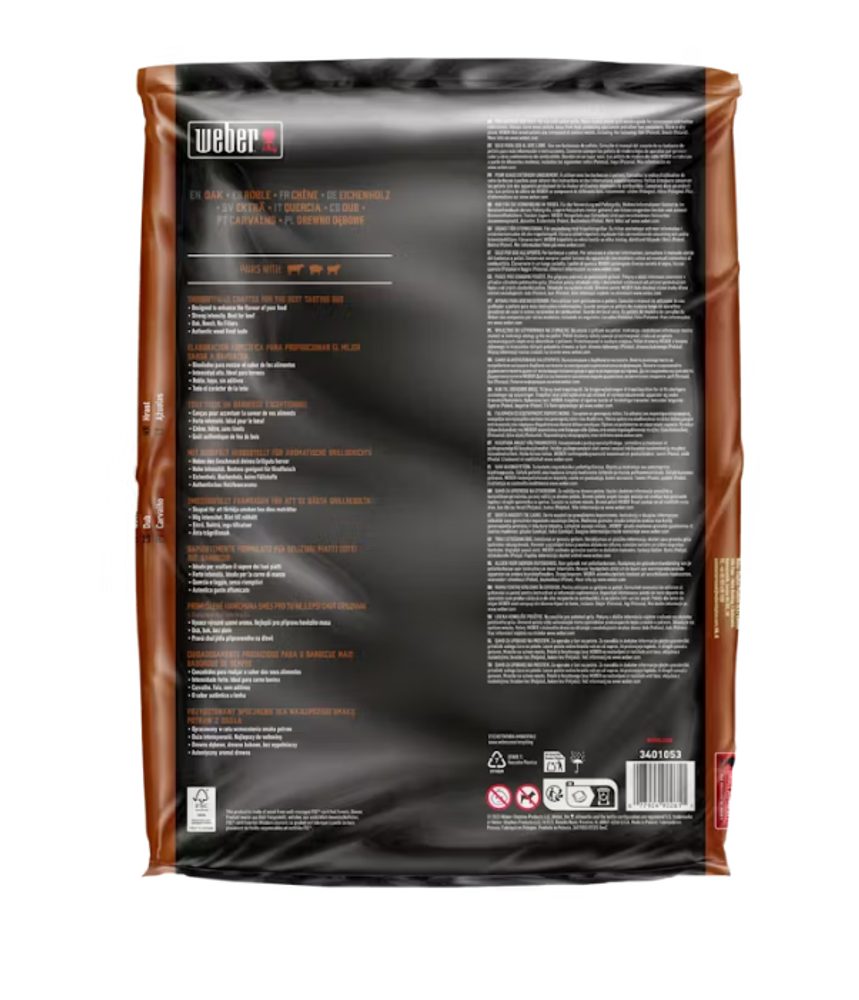 Přírodní dřevěné pelety Weber - dub, 8 kg - Obrázek 2