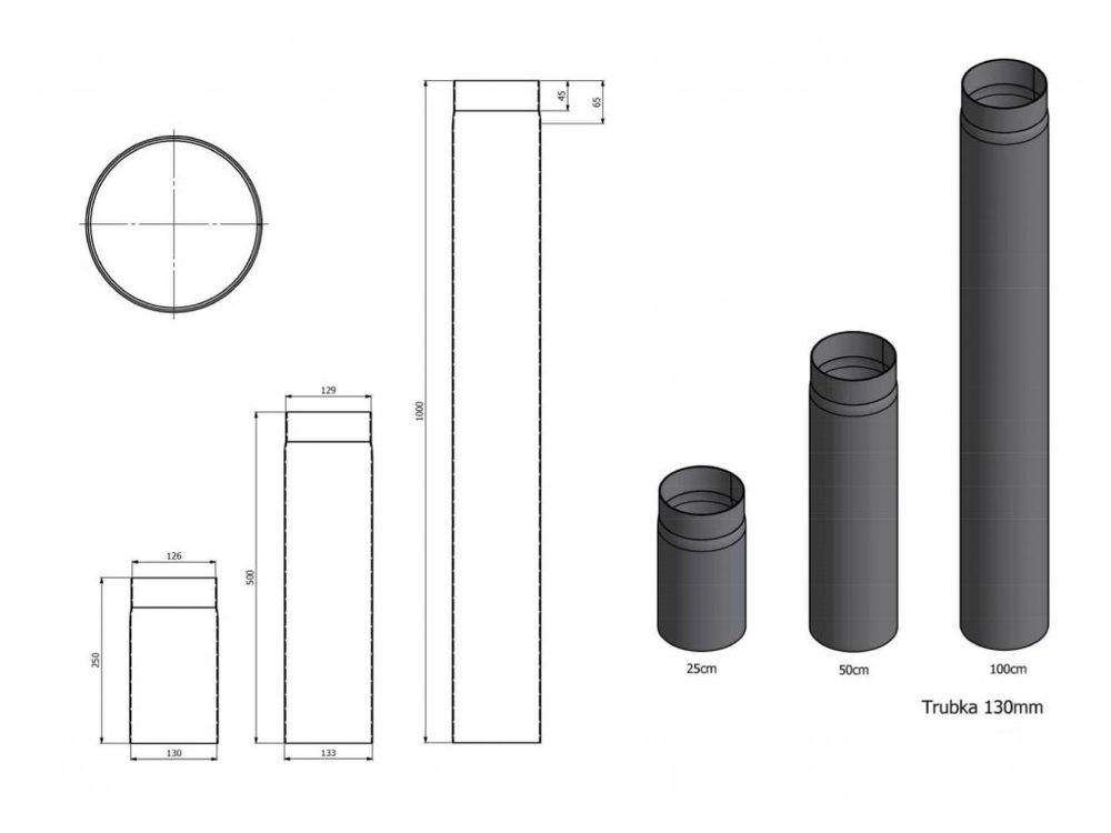 Sada kouřovodů HOMELUX 130 mm SET 130-01 AMT7200 - Obrázek 2