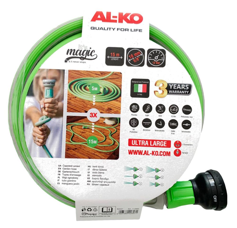 Zahradní hadice AL-KO MAGIC SOFT 5/8″ 15 m 113889 Zahradní hadice AL-KO MAGIC SOFT 5/8″ 15 m 113889