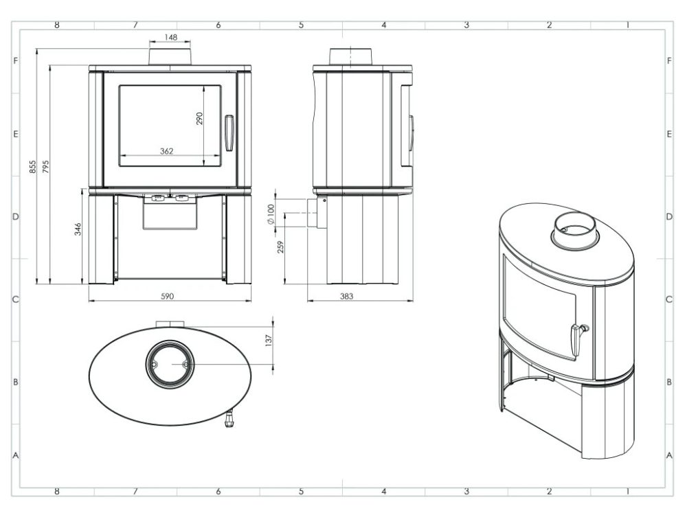 Krbová kamna NORDFLAM MODENA EKO 9kW - Obrázek 2