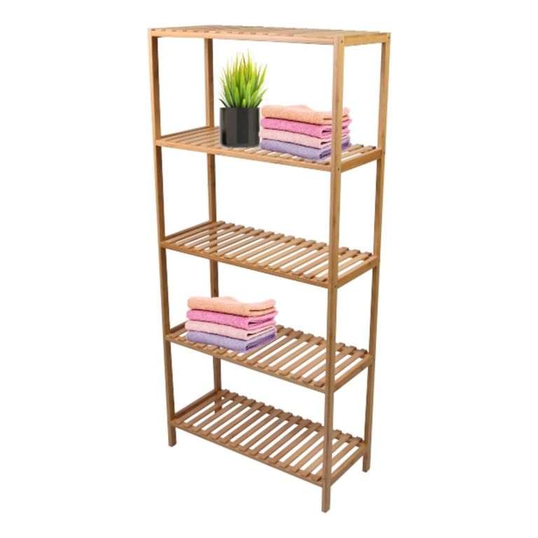Bambusový regál, 5 polic, 60 x 26 x 130 cm - Obrázek 2