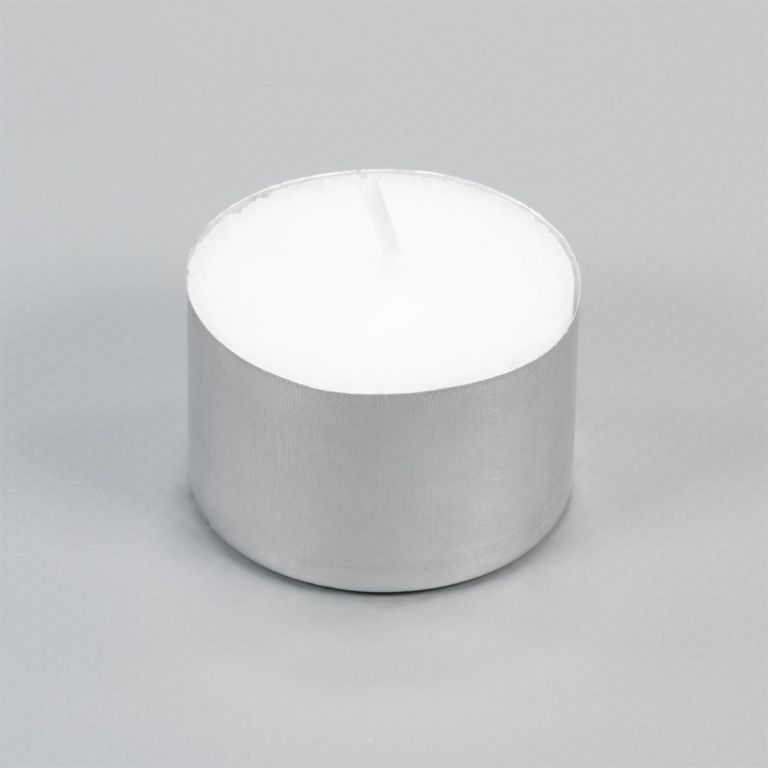 Bílé čajové svíčky, bez parfémů, bílé 100 ks, 8 hodin hoření - Obrázek 2