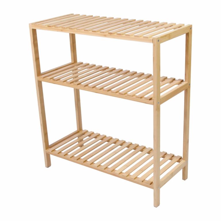 Bambusový regál, 3 police, 60 x 26 x 66 cm Bambusový regál, 3 police, 60 x 26 x 66 cm