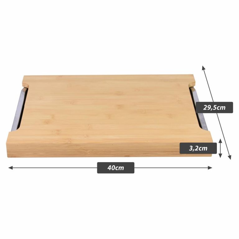 Bambusové prkénko, hliníkové odkapávače, 40 x 29 x 3,5 cm - Obrázek 2