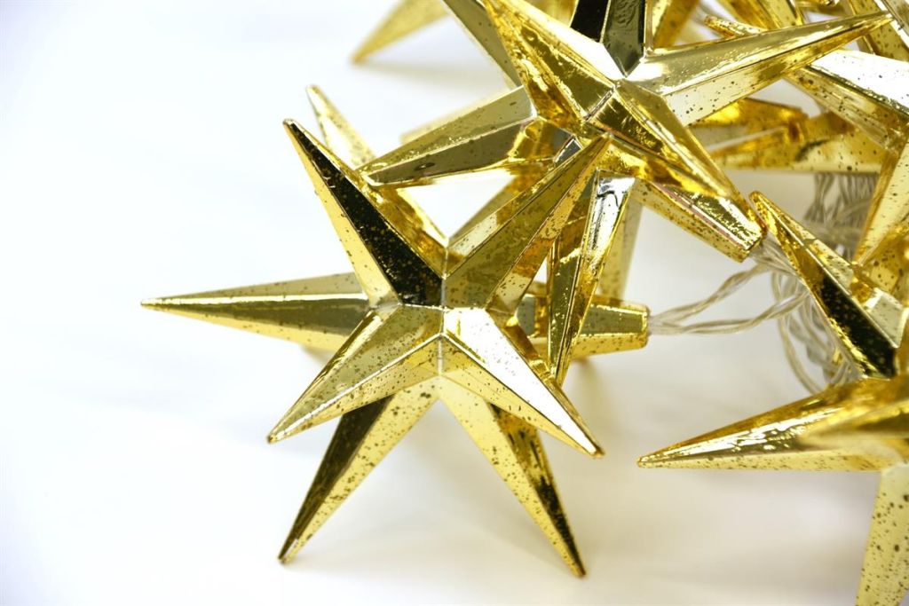 Světelný LED řetěz,10 LED, hvězdy, 12 cm, teple bílá - Obrázek 2