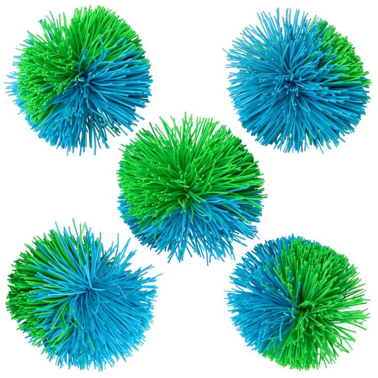 Fuzzy míčky, 7 cm, zelená / modrá, 5 ks Fuzzy míčky, 7 cm, zelená / modrá, 5 ks