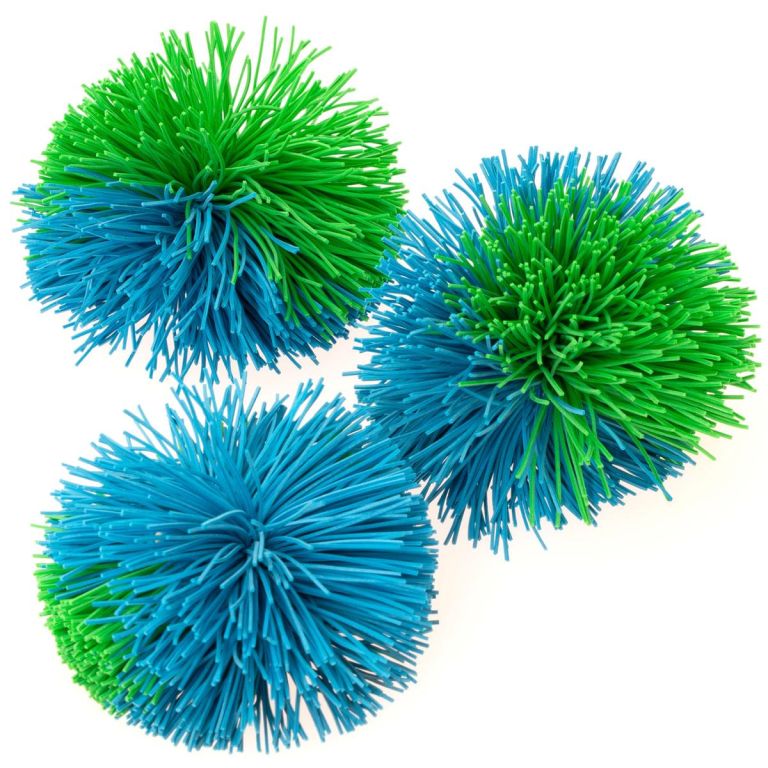 Fuzzy míčky, 7 cm, zelená / modrá, 5 ks - Obrázek 2