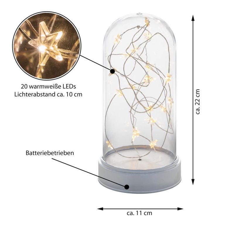 Sada vánočních svítících kopulí 20 LED, teple bílá, 2 ks - Obrázek 2