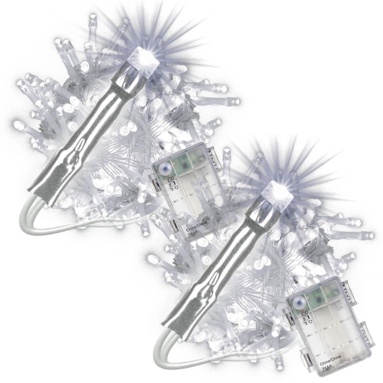 Sada vánočních LED řetězů s časovačem, 100 LED, studená bílá Sada vánočních LED řetězů s časovačem, 100 LED, studená bílá