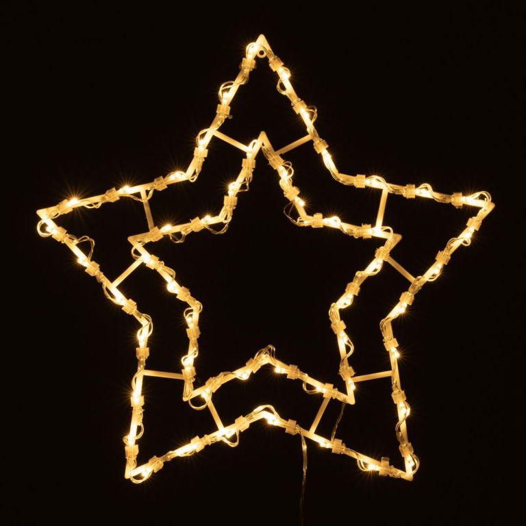 Vánoční LED dekorace, hvězda, stromek, teple bílá, 2x50 LED - Obrázek 2