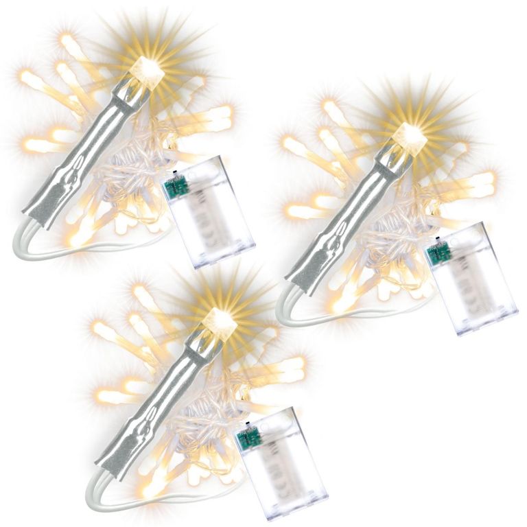 Sada vánočních LED řetězů, 30 LED, teplá bílá, 3 ks Sada vánočních LED řetězů, 30 LED, teplá bílá, 3 ks