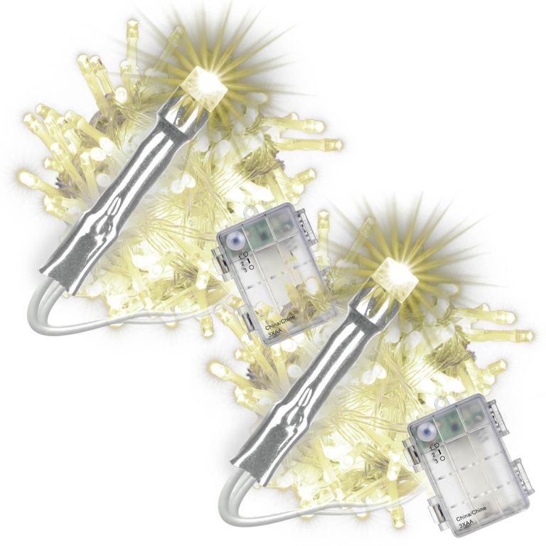 Sada vánočních LED řetězů, 100 LED, teplá bílá, 2 ks Sada vánočních LED řetězů, 100 LED, teplá bílá, 2 ks