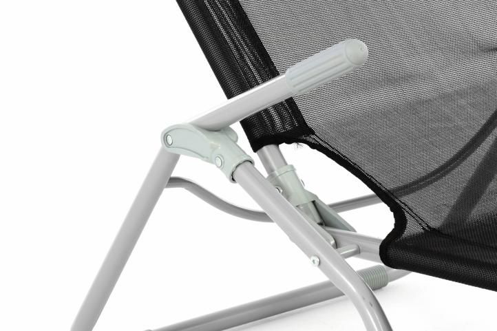 40043 Garthen Zahradní skládací lehátko, 160x48,5x100 cm, černé - Obrázek 2